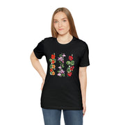 Pretty Vertical Flowers T-Shirt, Floral Gift T-Shirt, Floral Shirt, Flower T-Shirt, Soft Comfortable Unisex TShirt Short Sleeve Crew Neck