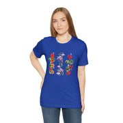 Pretty Vertical Flowers T-Shirt, Floral Gift T-Shirt, Floral Shirt, Flower T-Shirt, Soft Comfortable Unisex TShirt Short Sleeve Crew Neck