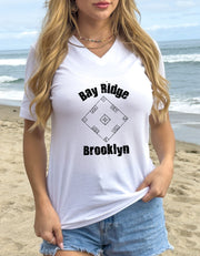 Bay Ridge Brooklyn Street Games, Skelly, Skully, Skelzie Graphic, Brooklyn Pride,  Nostalgic V-Neck T-Shirt Soft Comfortable Unisex Gift Top