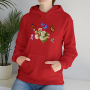 Flowers and Birds Hoodie, Nature Gift Shirt, Floral Hoodie, Birds and Butterflies, Flowers and Butterflies Hoodie, Florist Gift, Graphic Top