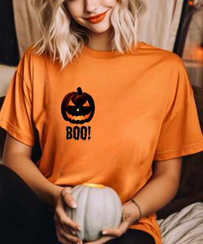 Cute Halloween Pumpkin T-Shirt Halloween Fun Gift Shirt, Unisex Pocket Design Top, Holiday Gift TShirt, Sister Gift Tee, School Party Shirt