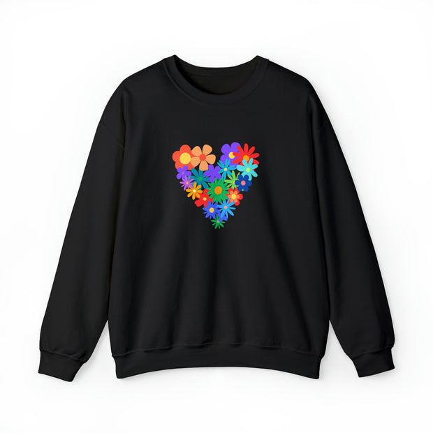 Flower Hearts Sweatshirt,  Flowers, Heart Shaped flowers, Flowers, Floral Gift Sweatshirt, Floral Heart Shirt, Flowers Gift for Girlfriend.