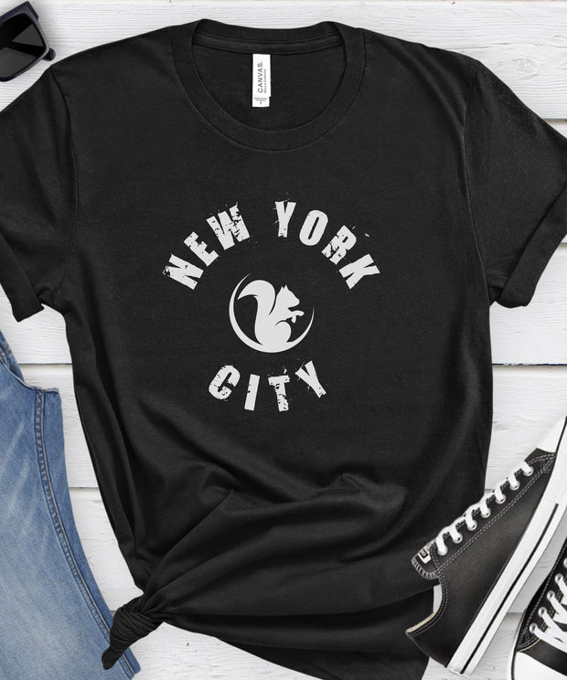 New York City Squirrel T-Shirt, New York Cool Squirrel Tee, Unisex Shirt, Unisex Gift TShirt Funny Crew Neck Tee Graphic Urban Top, City