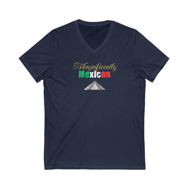 Magnificently Mexican V-Neck T-Shirt, Mexican Pride, Ethnic Pride, Funny Mexican T-Shirt, Mexican Girlfriend Gift Shirt, Mexican Birthday