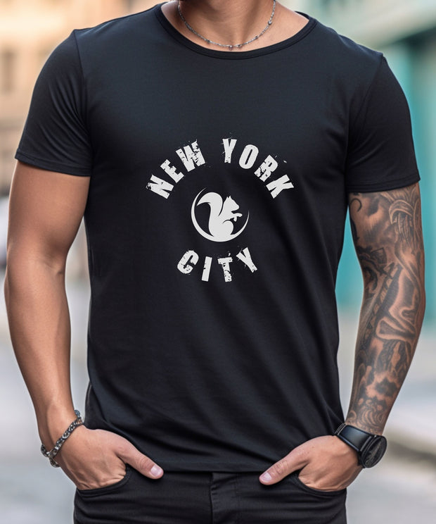 New York City Squirrel T-Shirt, New York Cool Squirrel Tee, Unisex Shirt, Unisex Gift TShirt Funny Crew Neck Tee Graphic Urban Top, City