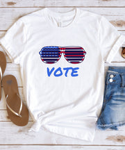 VOTE! Election Shirt, Cool Sunglasses, Pro Voting Tee.