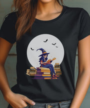 Reading Witch T-Shirt, Teacher, Student Witch T-Shirt, Librarian Gift T-Shirt. Pro-Reading, Funny Witch Halloween Shirt