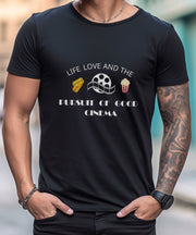 Movie Lover T-Shirt, Life, Love and The Pursuit of Good Cinema, Gift Shirt, Movie Connoisseur, Actor/Director/Filmmaker Tee. Movie Lover Tee