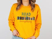 Read Everything Sweatshirt, Unisex Pro Reading, Teacher Gift Sweatshirt, Student Trendy Shirt. Soft Girlfriend Gift Top, Cool Graphic TShirt