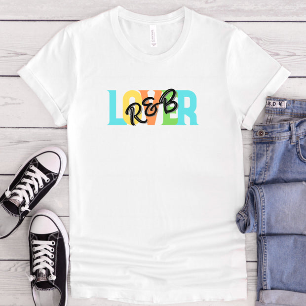 R&B Lover T-Shirt, Retro Look, R and B Lover Tee, Rhythm and Blues Love Shirt, R and B Fan Shirt. Musician Gift Shirt. Unisex Graphic TShirt