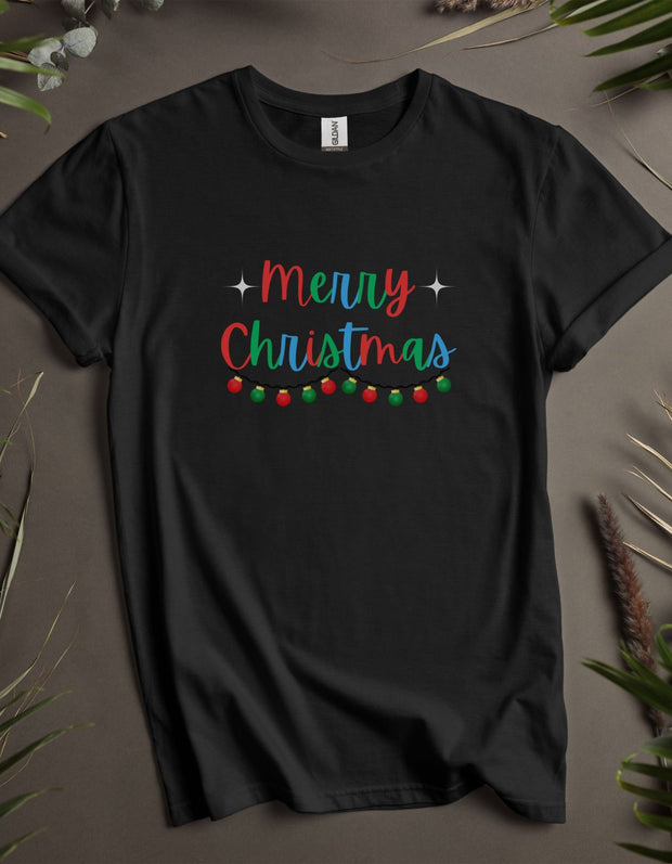 Merry Christmas Casual Tee, Christmas Holiday Shirt, Unisex Christmas Gift TShirt, Christmas Party Top, Cheerful Mom Dad Shirt, Happy TShirt