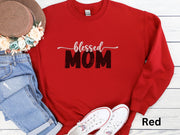 Blessed Mom Appreciation Sweatshirt, Womens Mom Shirt, Girls Mother Shirt, Long Sleeve Casual Mom Top, Comfortable Crew Neck Mama Winter Top