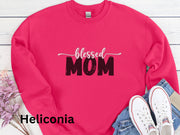 Blessed Mom Appreciation Sweatshirt, Womens Mom Shirt, Girls Mother Shirt, Long Sleeve Casual Mom Top, Comfortable Crew Neck Mama Winter Top