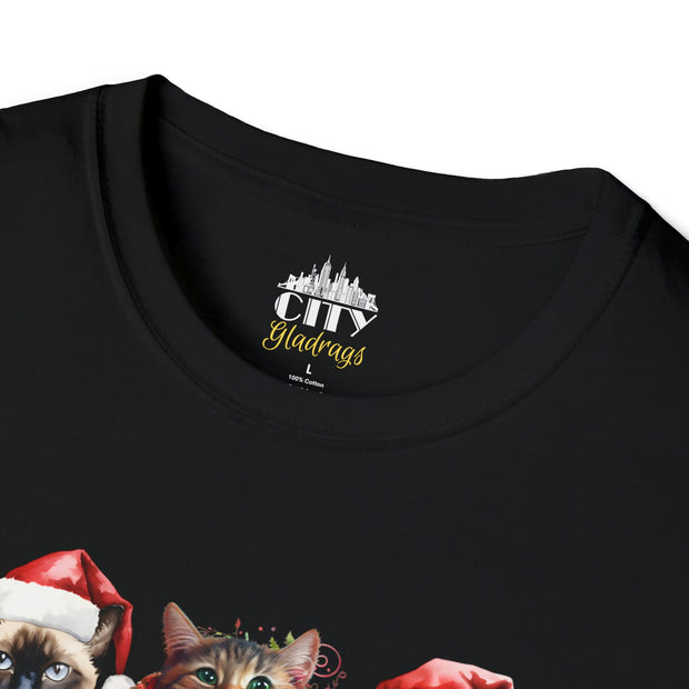 Tis The Season Cute Cats Unisex Christmas TShirt, Soft Comfortable Holiday TShirt, Mens Womens Short Sleeve Party Top, Cute Cats Graphic Tee