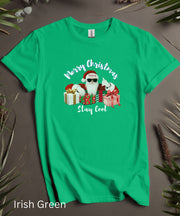 Merry Christmas Be Cool TShirt, Unisex Christmas Shirt, Funny Xmas Shirt, Soft Comfortable Holiday Tee, Graphic Humorous Short Sleeve Top