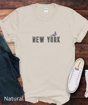 New York Pigeon TShirt, Funny New York T Shirt, Comfortable Soft Humorous Urban Top, Mens Womens Casual Graphic Tee, Cute Short Sleeve Shirt