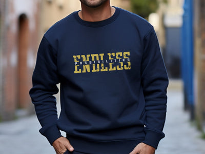 Endless Possibilities Sweatshirt, Mens Graphic Long Sleeve Sweatshirt, Womens Soft Inspirational Crew Neck Shirt, Unisex Student College Top