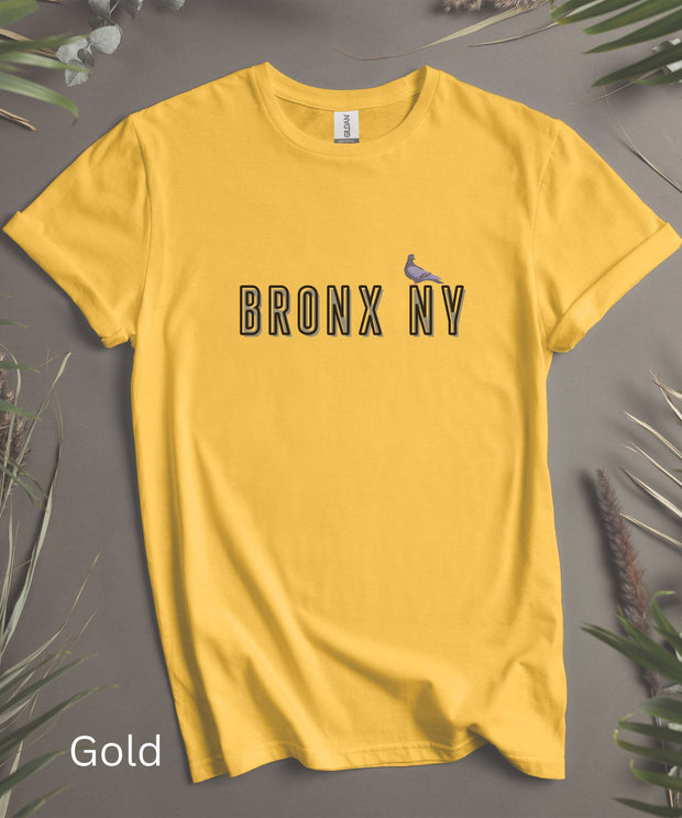 Bronx Pigeon TShirt, Funny New York T Shirt, Comfortable Soft Humorous Urban Top, Mens Womens Casual Graphic Tee, Comical Short Sleeve Shirt