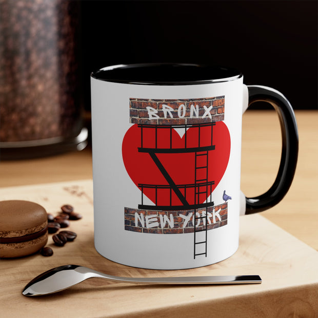 Bronx New York Ceramic Mug With Fire Escape Graphic, Bronx Mug, Bronx NY Pride Mug, Urban Hot Cold Mug, The Bronx Gift Mug, Perfect Gift Mug