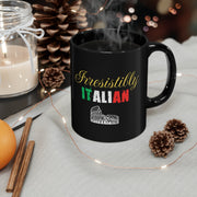 Irresistibly Italian Ceramic Mug With Roman Colosseum Graphic Italian Style Gift Mug, Humorous Italian Gift Mug, Italian Pride, Comical Mug.