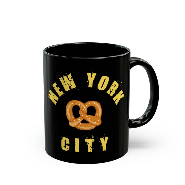 New York City Pretzel Ceramic Mug, Funny New York Mug, New Yorker Beverage Mug, Humorous Gift Birthday Mug, New York Pride, Comical NYC Mug.