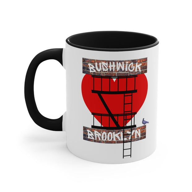 Bushwick Brooklyn Ceramic Mug W Fire Escape Graphic, Brooklyn Mug, Bushwick Pride Mug, Urban Coffee Mug, Brooklyn Gift Mug, Perfect Gift Mug