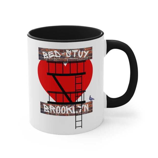 Bed Stuy Brooklyn Ceramic Mug W Fire Escape Graphic, Brooklyn Mug, Bed Stuy Pride Mug, Urban Coffee Mug, Brooklyn Gift Mug, Perfect Gift Mug