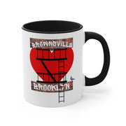 Brownsville Brooklyn Ceramic Mug W Fire Escape Graphic, Brooklyn Mug, Brownsville Pride Mug, Urban Mug, Brooklyn Gift Mug, Graphic Gift Mug.