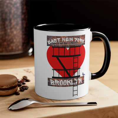 East New York Brooklyn Ceramic Mug With Fire Escape Graphic Brooklyn Pride Mug, East New York Mug, Brooklyn Gift Mug, Urban Fire Escape  Mug