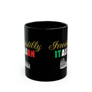 Irresistibly Italian Ceramic Mug With Roman Colosseum Graphic Italian Style Gift Mug, Humorous Italian Gift Mug, Italian Pride, Comical Mug.